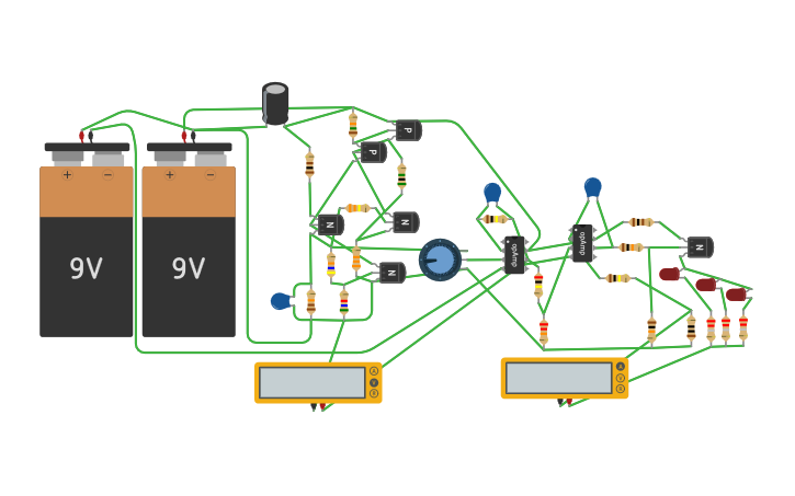 Circuit design Transistor as misc. amplifier - Tinkercad