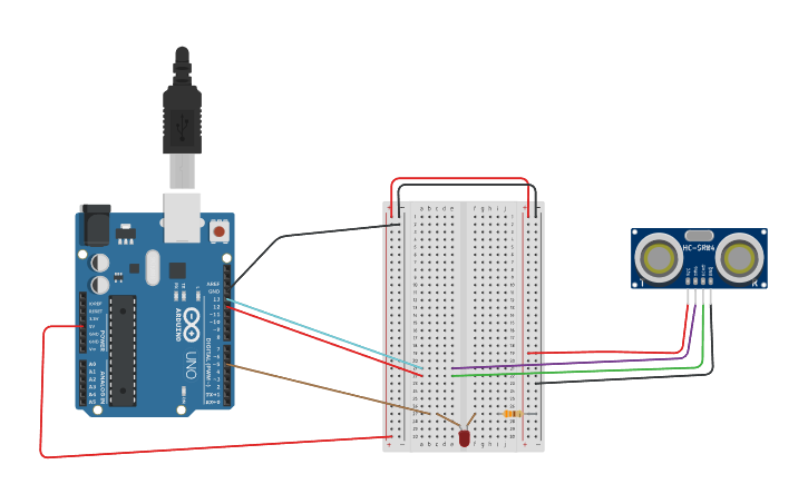 Circuit design PROYECT H2 SR04 ARDUINO - Tinkercad