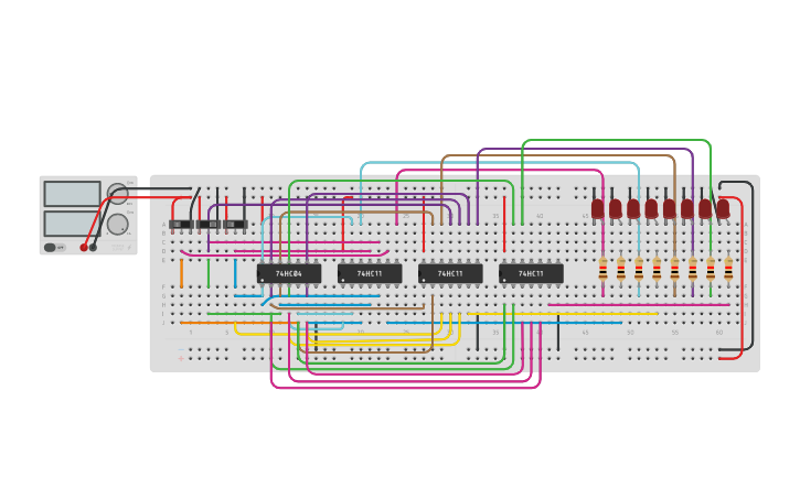 Circuit design 3:8 Decoder - Tinkercad