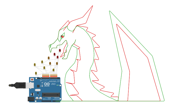 Circuit design Dragon Fire - Tinkercad