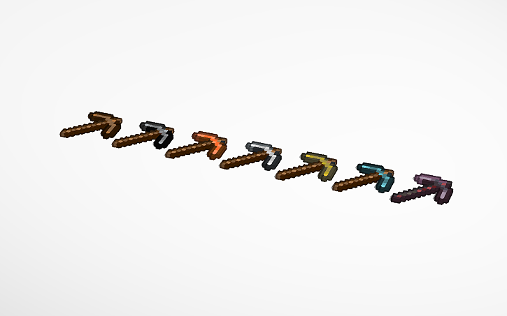 3D design Minecraft Pickaxes (I tried) - Tinkercad