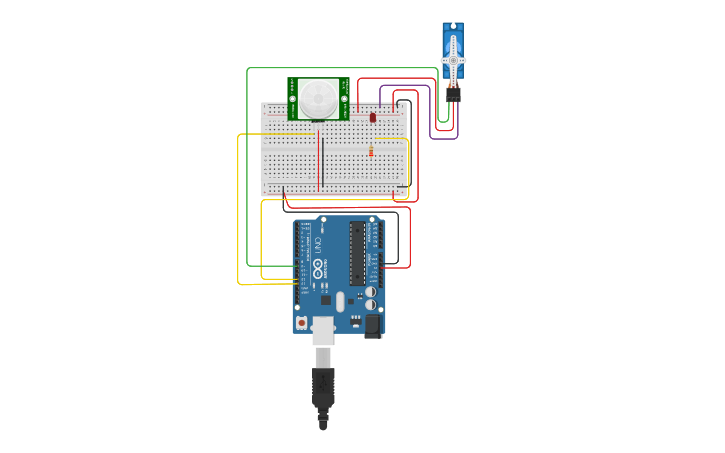 Circuit design automatic door - Tinkercad