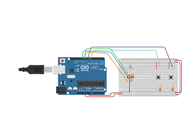 Circuit design Spring 2025 State Machine Example - Tinkercad
