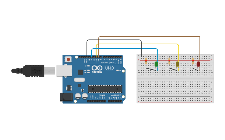 Circuit design PROGRAMMABLE LEDs - Tinkercad