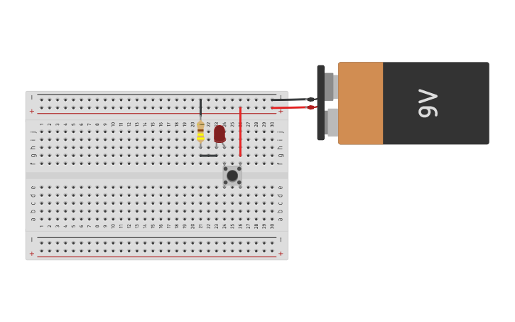 Circuit design Encender led con pulsador - Tinkercad