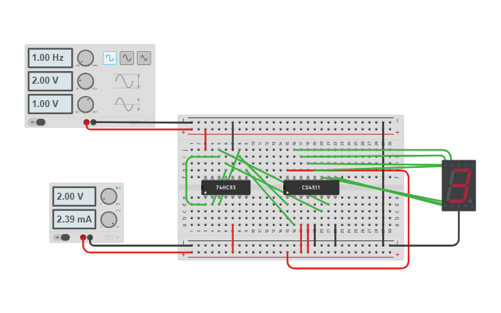 Circuit design Decade Counter - Tinkercad