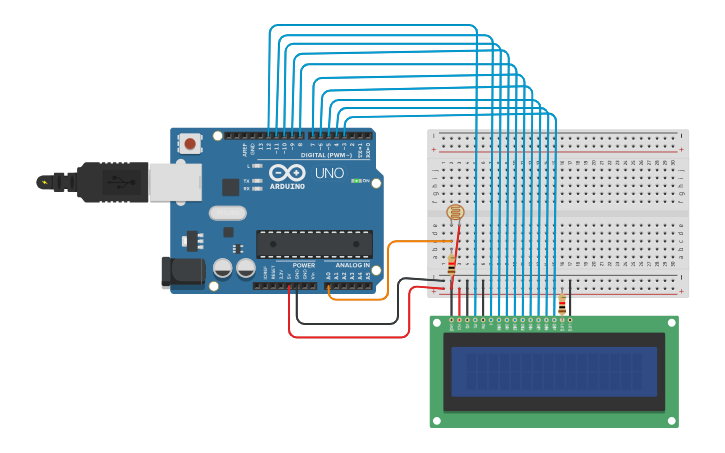Circuit design LCD project - Tinkercad