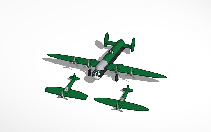 3D design British classic planes - Tinkercad