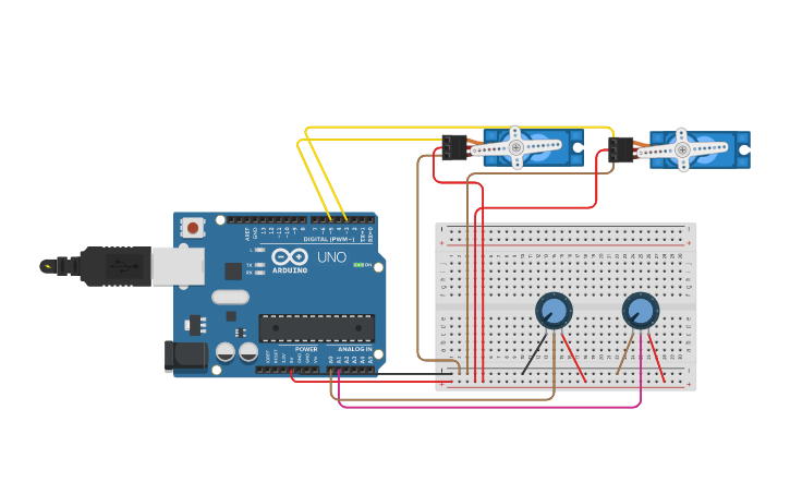 Circuit design Position control - Tinkercad