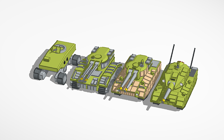3D design Tanks Lineup - Tinkercad