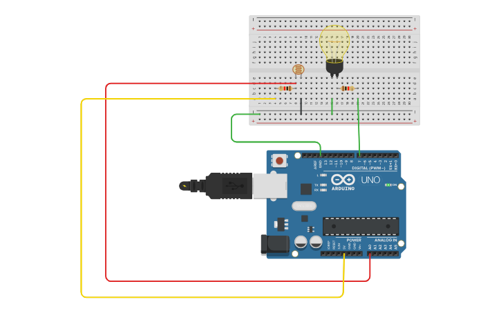 Circuit design AUTOMATIC LIGHT LAMP USING ARDUINO - Tinkercad