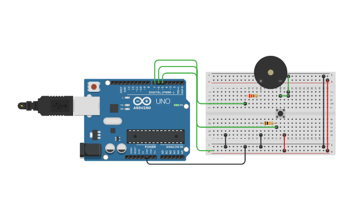 Circuit design Buzzer in Arduino - Tinkercad