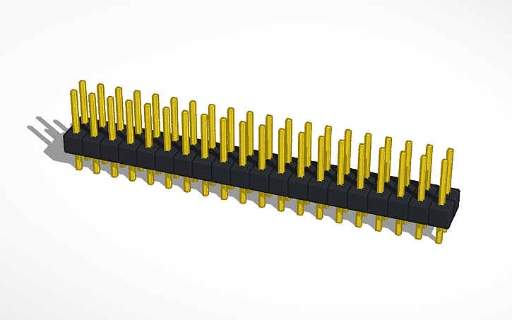 Gpio Header Layout 3D design 40 Pin GPIO header (male) - Tinkercad