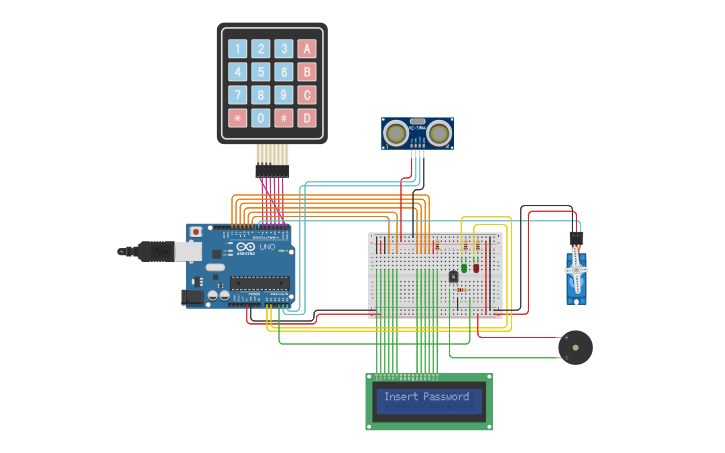 Circuit design Smart Lock System using Arduino - Tinkercad