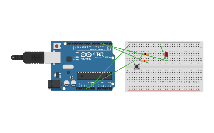 Circuit design Pull-Down Resistor - Tinkercad