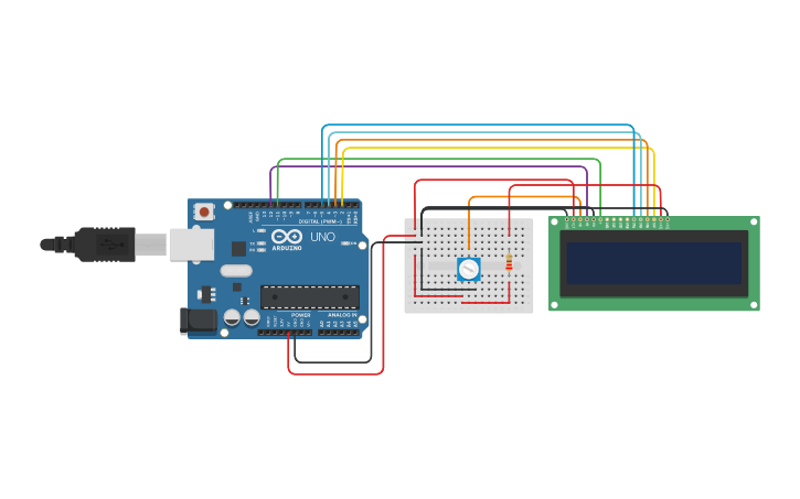 Circuit design Arduino LCD display - Tinkercad