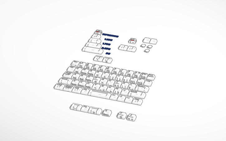 3D design 50ish Keycaps - Tinkercad