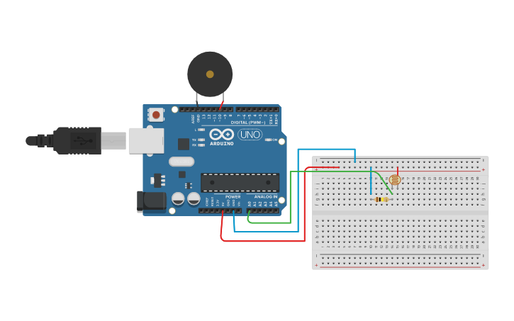 Circuit design buzzer - Tinkercad