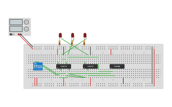 Circuit design Exp 9: 3-bit synchronous Counter using JK Flip-Flop ...