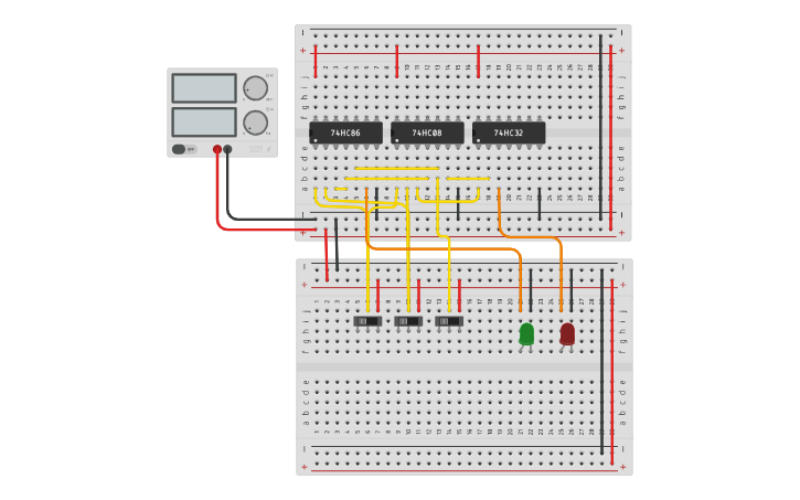Circuit design 2 Bit Binary Adder - Tinkercad
