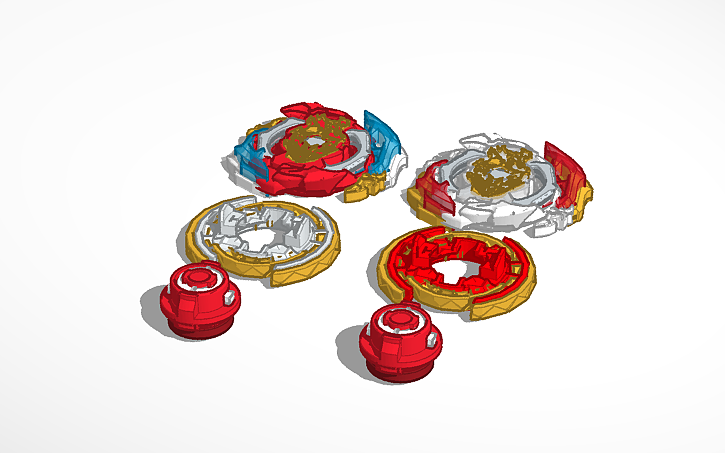 Beyblade Unity Project 3D design beyblade rise Union Achilles - Tinkercad