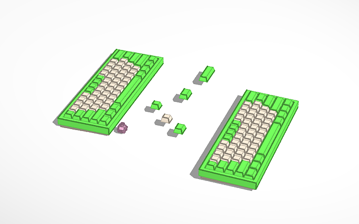 Customizable Cad Keyboard 3D design mechanical keyboard with switches - Tinkercad