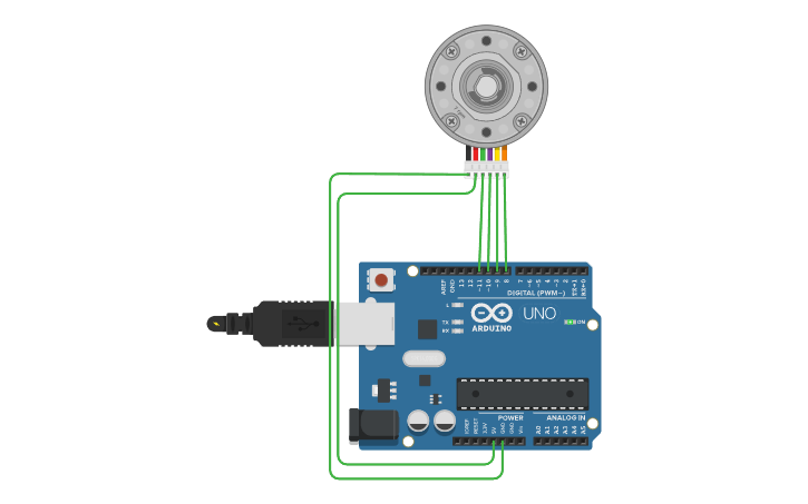 Circuit design Step motor - Tinkercad