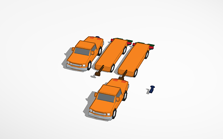 3D design truck and trailer - Tinkercad