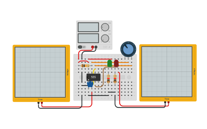 Circuit design 555 Timer Blinking Circuit - Tinkercad