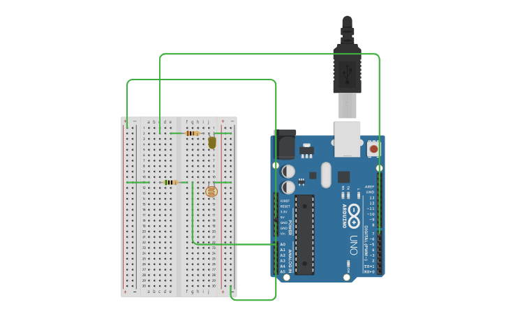 Circuit design AUTOMATIC STREET LIGHT CONTROLLER - Tinkercad