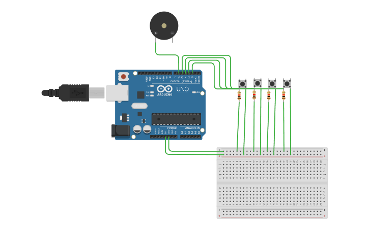 Circuit design Buzzer - Tinkercad