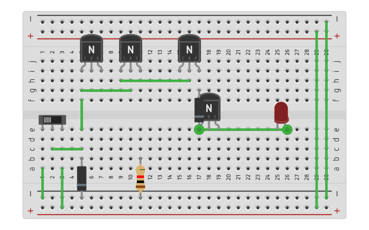 Circuit design TTL NOT gate - Tinkercad