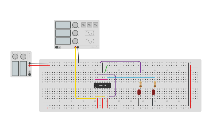 Circuit design MOD-3 Synchronous Up Counter - Tinkercad