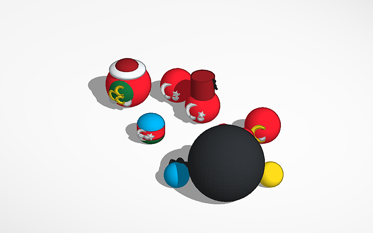 3D design Türkiye Countryballs - Tinkercad