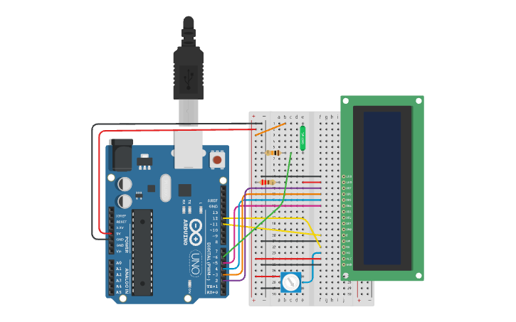 Circuit design Arduino Lucky 8-Ball - Tinkercad