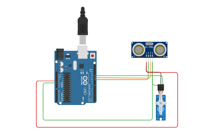 Circuit design Automatic Door - Tinkercad