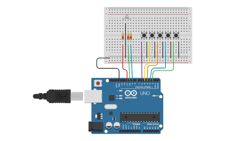 Circuit design LED RGB - Tinkercad