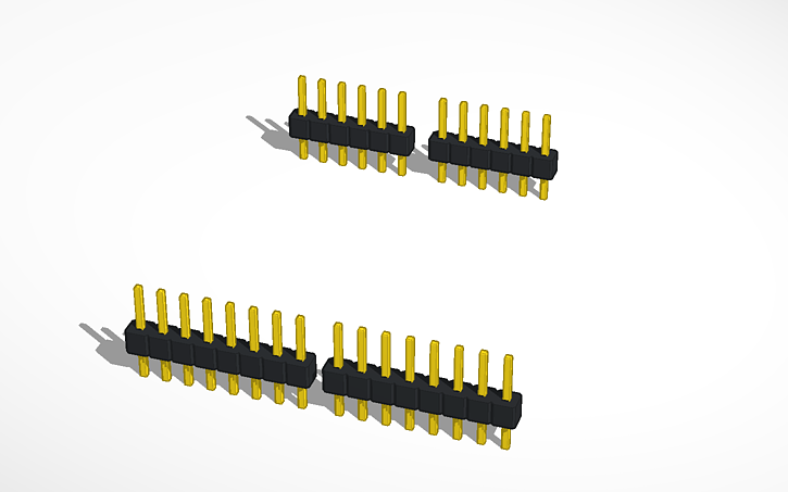 Arduino Header Drawing 3D design Arduino Uno Pin Headers Male - Tinkercad