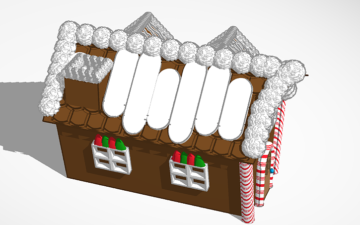 Revit Gingerbread House Rendering Tutorial 3D design Gingerbread House - Tinkercad