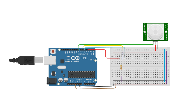Circuit design sensor de movimienyo Yaz GC - Tinkercad