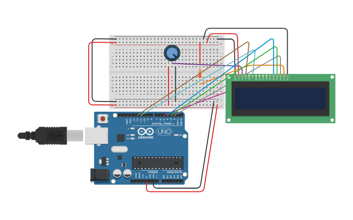Circuit design LCD - Tinkercad