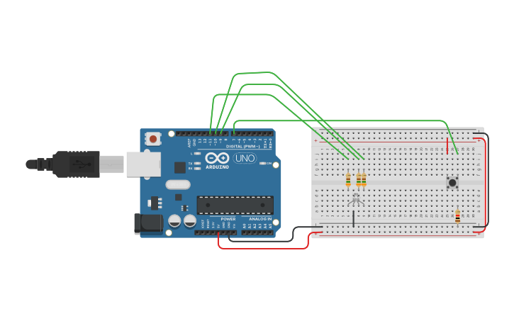 Circuit design Stoplight Example (State Machine) - Tinkercad
