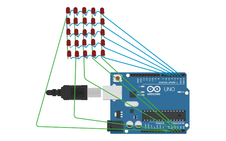 Circuit design LED Matrix! - Tinkercad