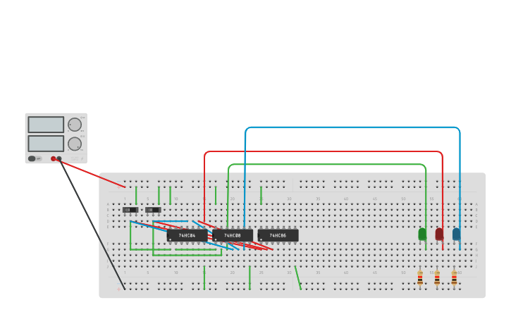 Circuit design EX NO 4 | 1- bit Magnitude Comparator - Tinkercad