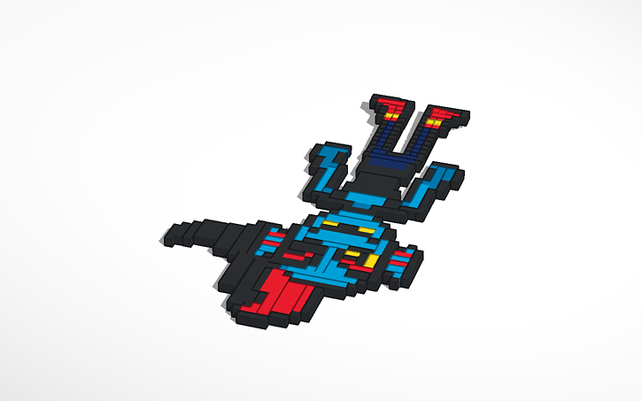 3D design Undyne Pixel Art - Tinkercad