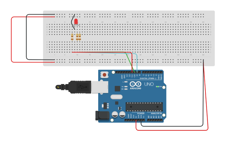 Circuit design Arduino uno Changes RGB colors - Tinkercad