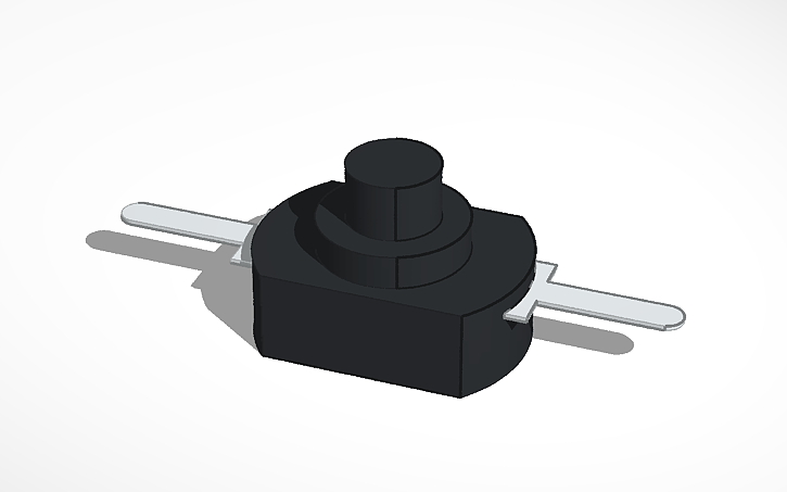 Micro Switch Cad Model 3D design Latching Micro Push Button On/Off Switch Straight Pin - Tinkercad