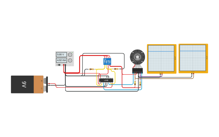 Circuit design 7.2 Lab: DC Motor Driver with encoder - Tinkercad