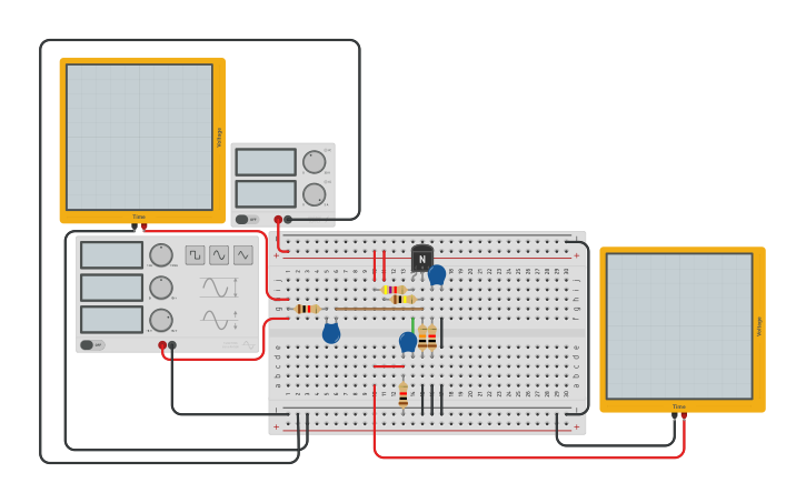 Circuit design CE Transistor Amplifier - Tinkercad