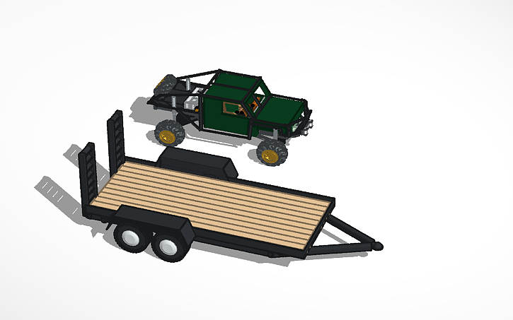 3D design offroad truck and trailer - Tinkercad